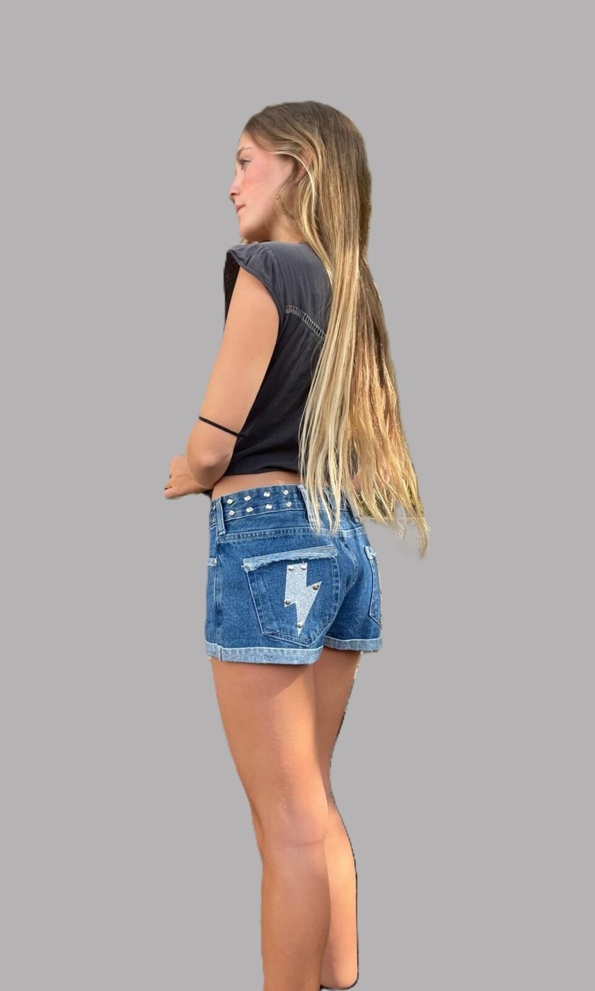 Short zebra Jani glitter azul medio (leer descripción de rayo)👇 - 2