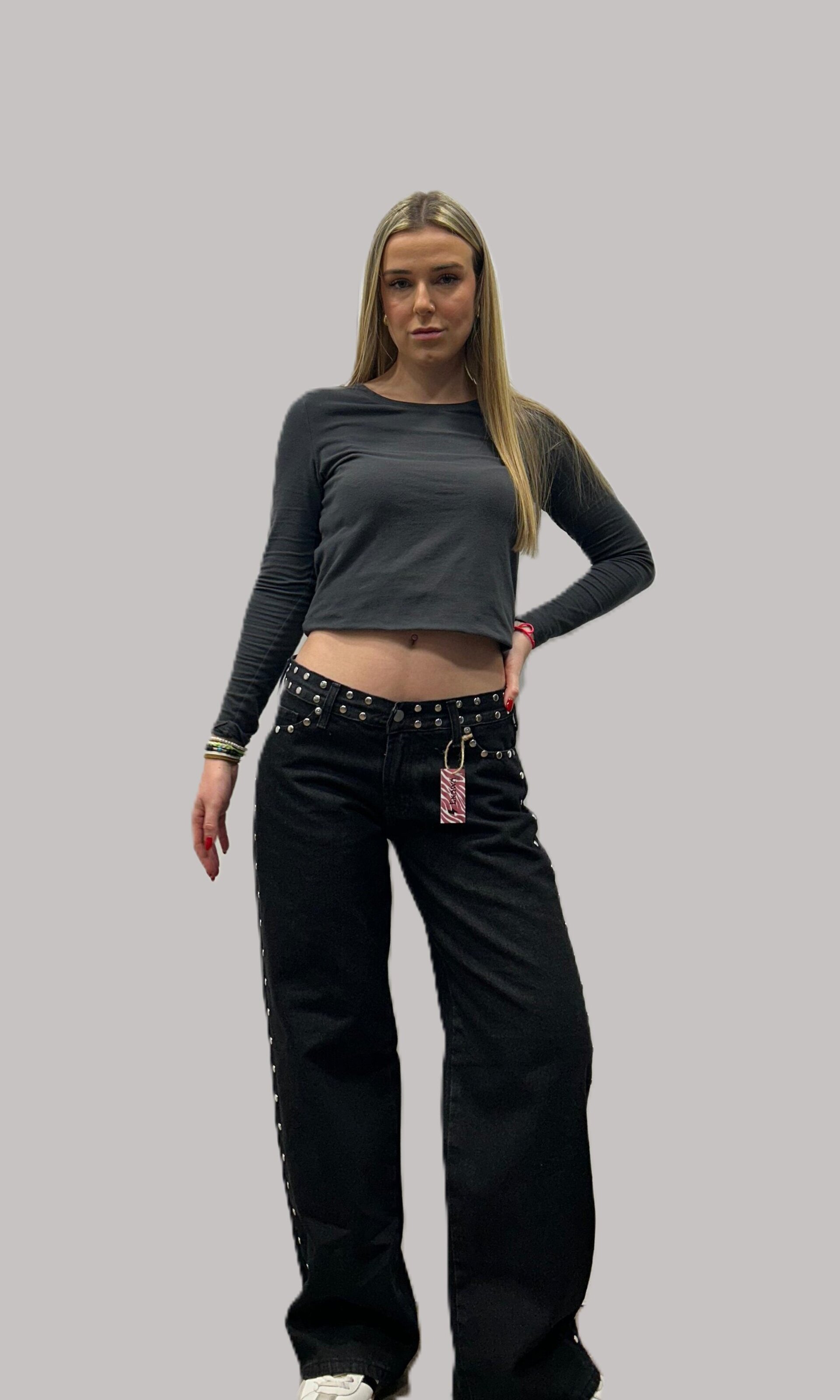 Jeans Zebra Punk Tachuelas Cintura y Laterales (leer descripción de rayo)👇 - 2