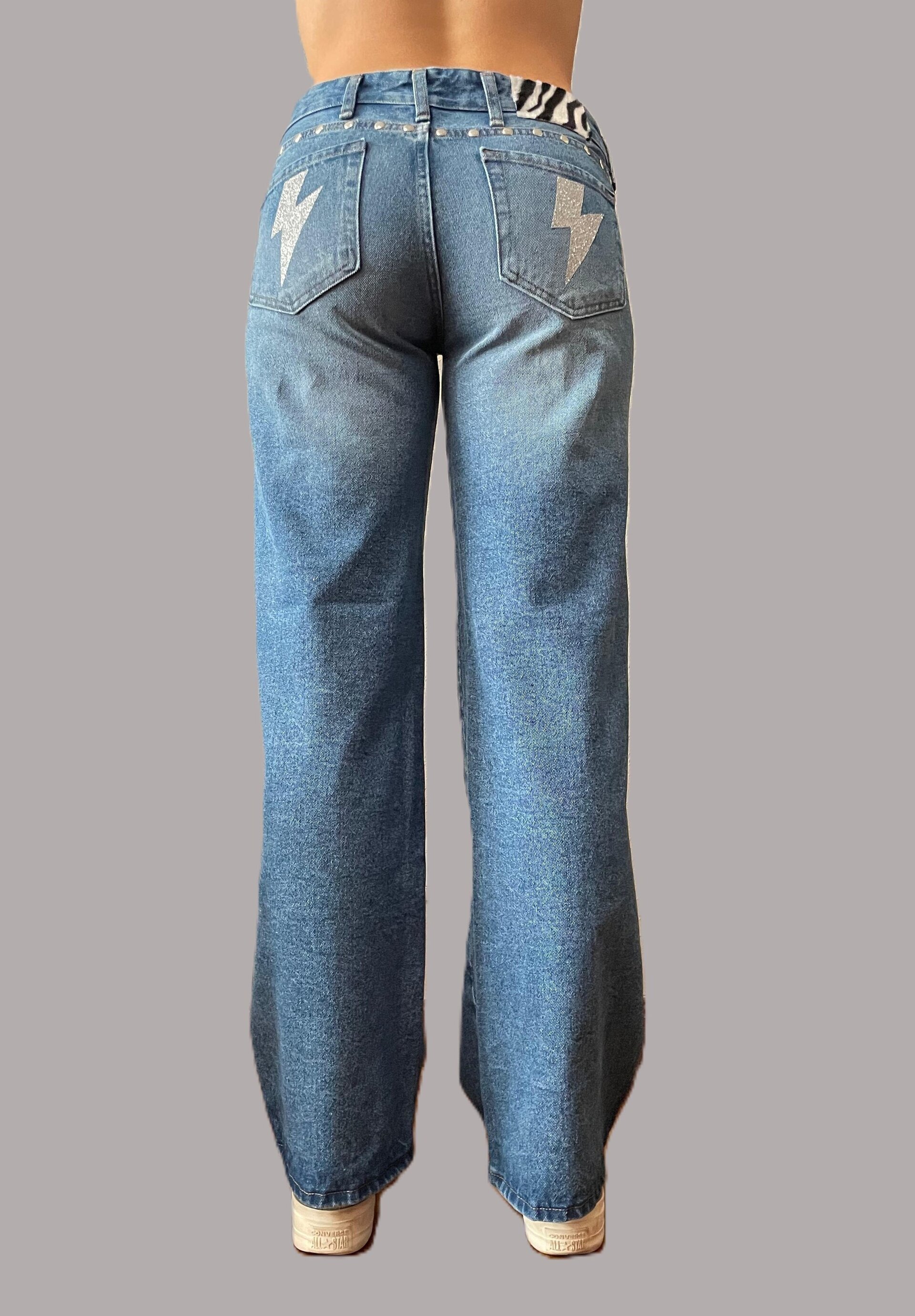 Jeans Zebra Metalic AZUL(leer descripción de rayo)👇 - 2