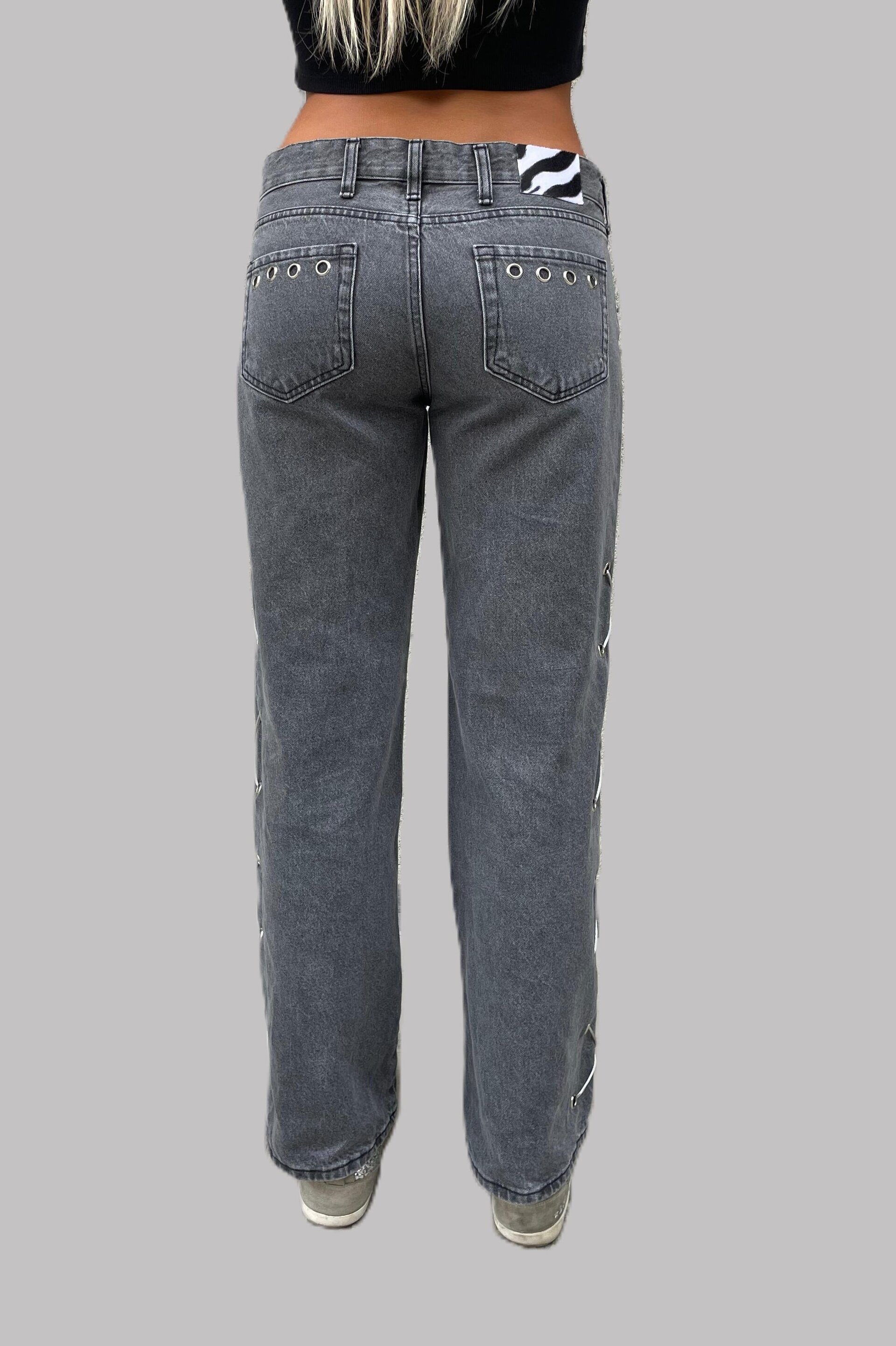 Jeans Zebra Grey Slit - 8
