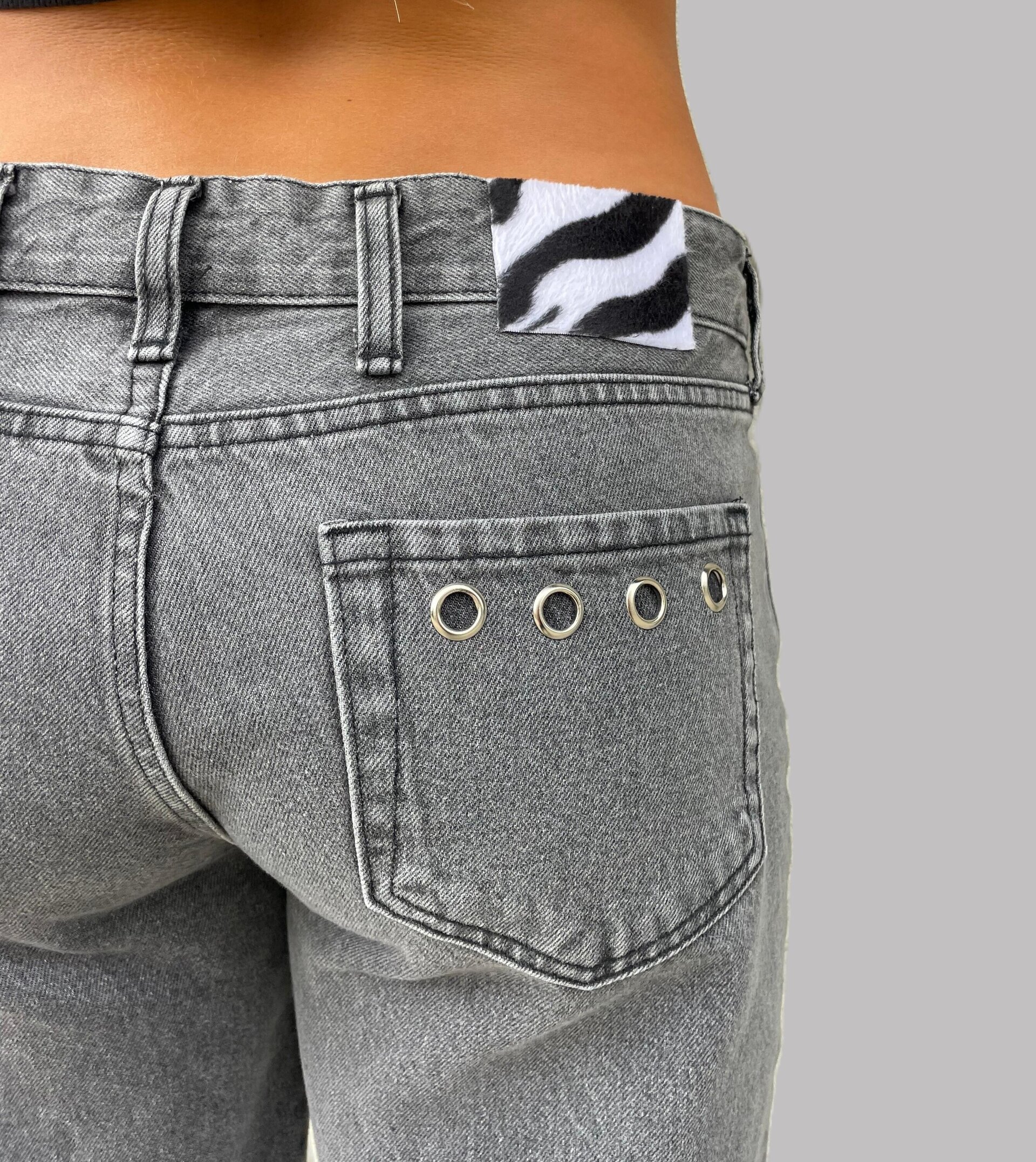 Jeans Zebra Grey Slit - 7