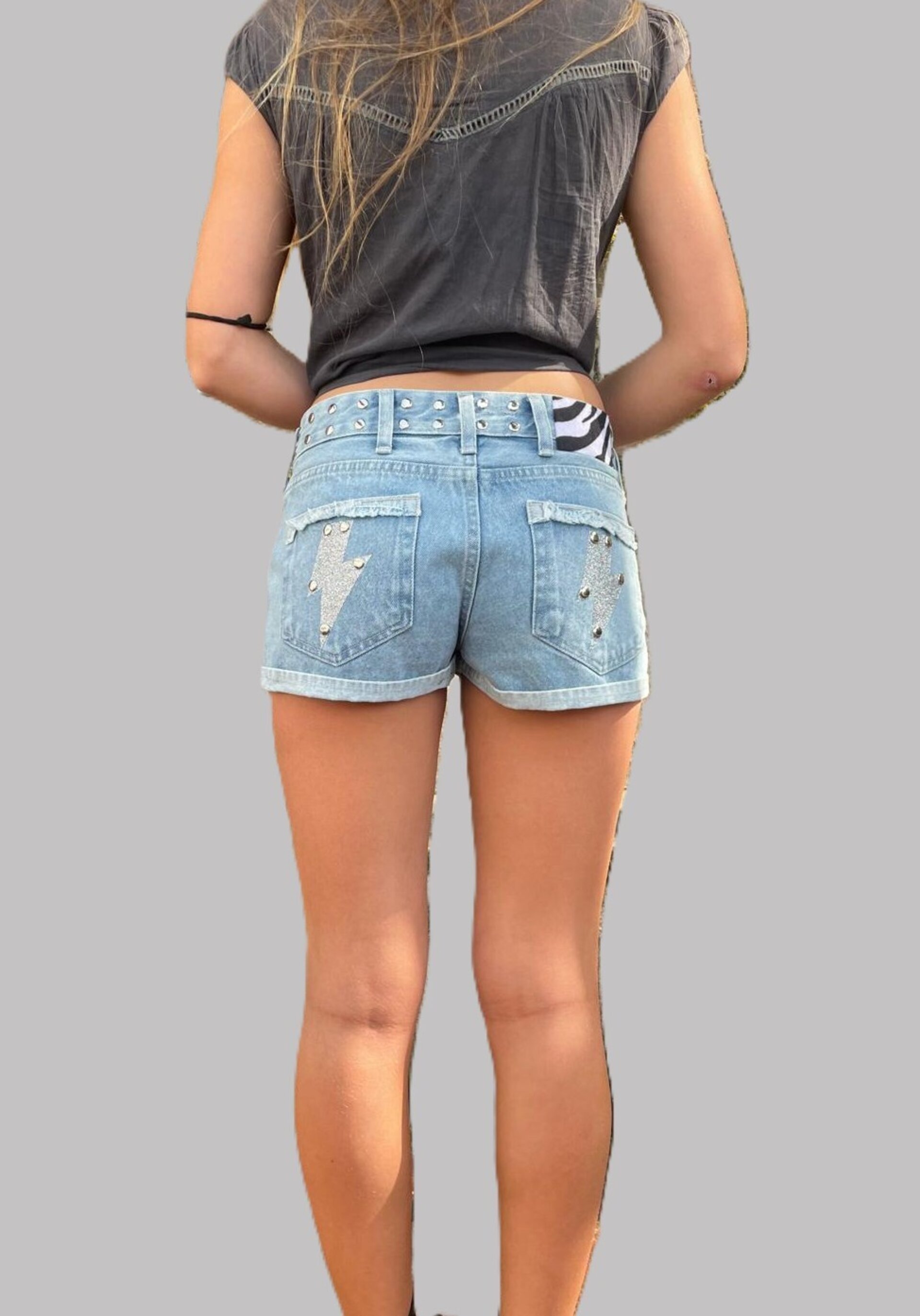 Short zebra Jani glitter azul claro (leer descripción de rayo)👇 - 4