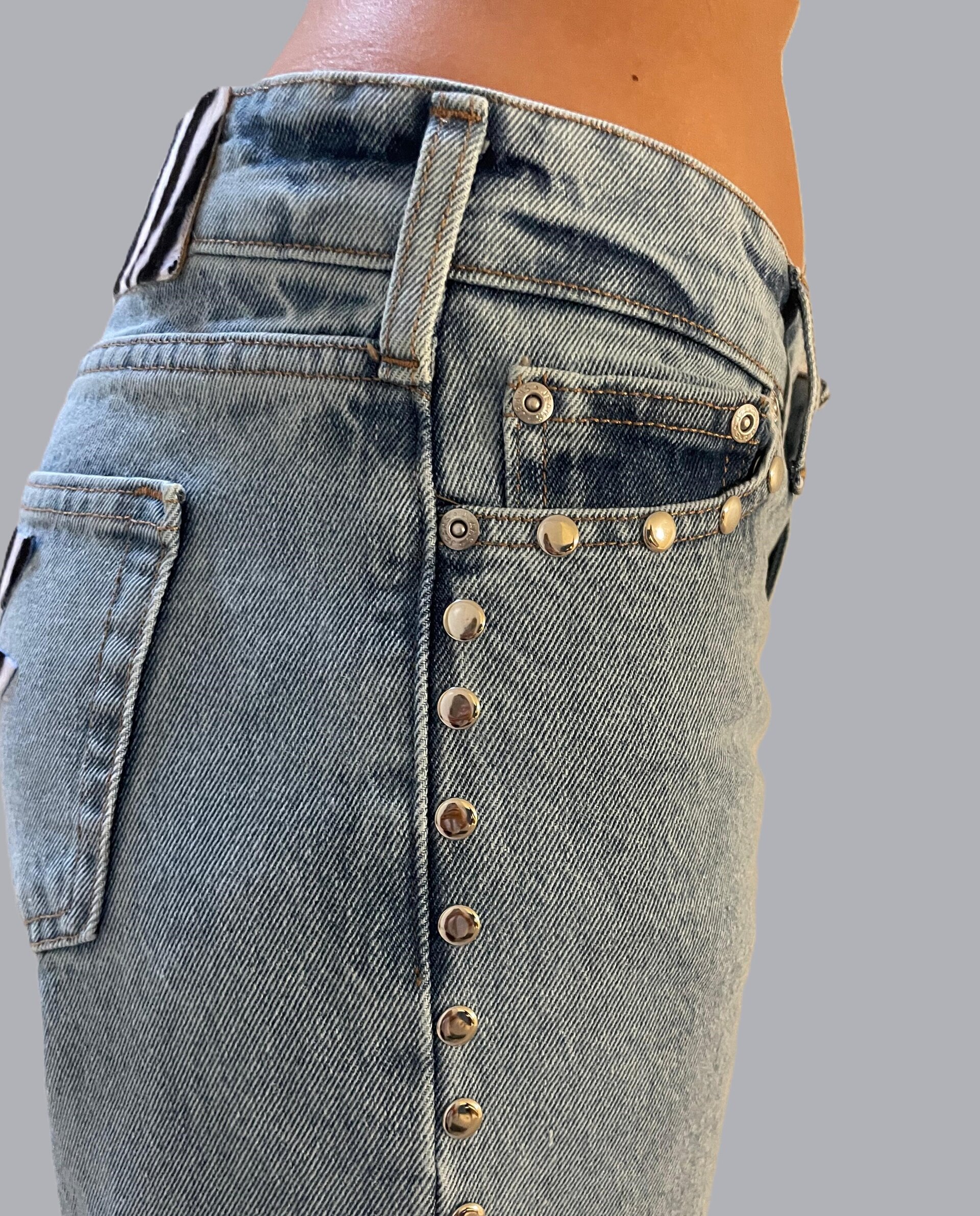 Jeans Zebra Voltage Tachuelas Laterales AZUL (leer descripción de rayo)👇 - 2