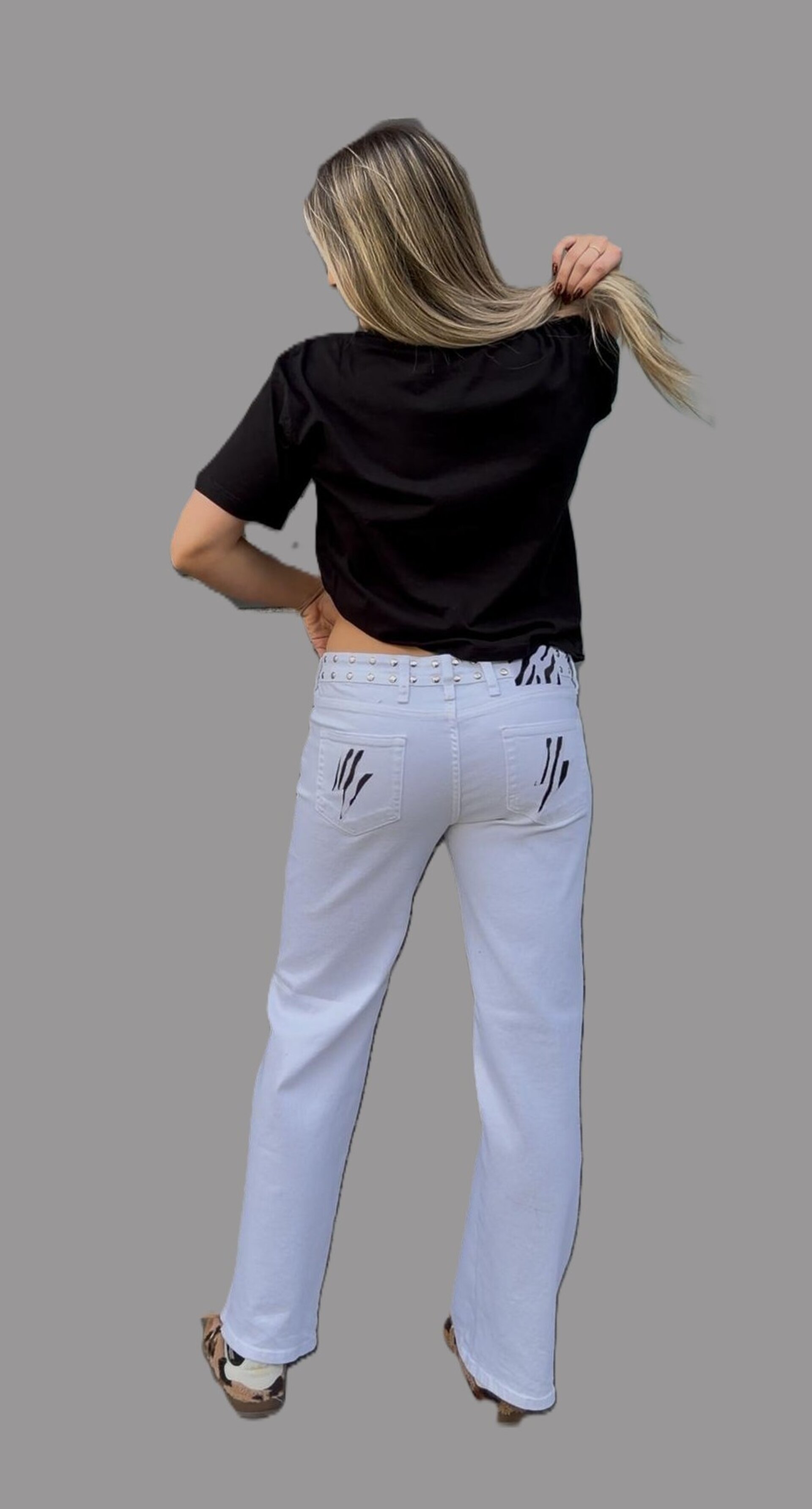 Jeans Zebra Rebel Blanco (leer descripción de rayo)👇 - 4