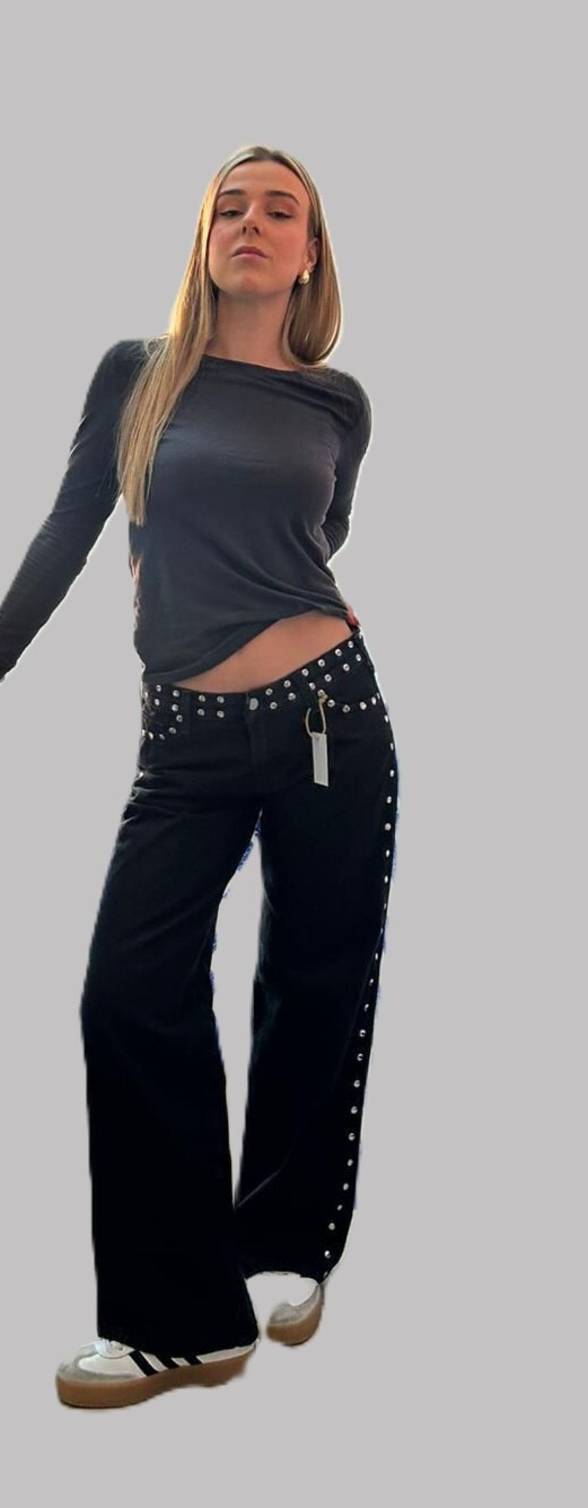 Jeans Zebra Punk Tachuelas Cintura y Laterales (leer descripción de rayo)👇 - 1