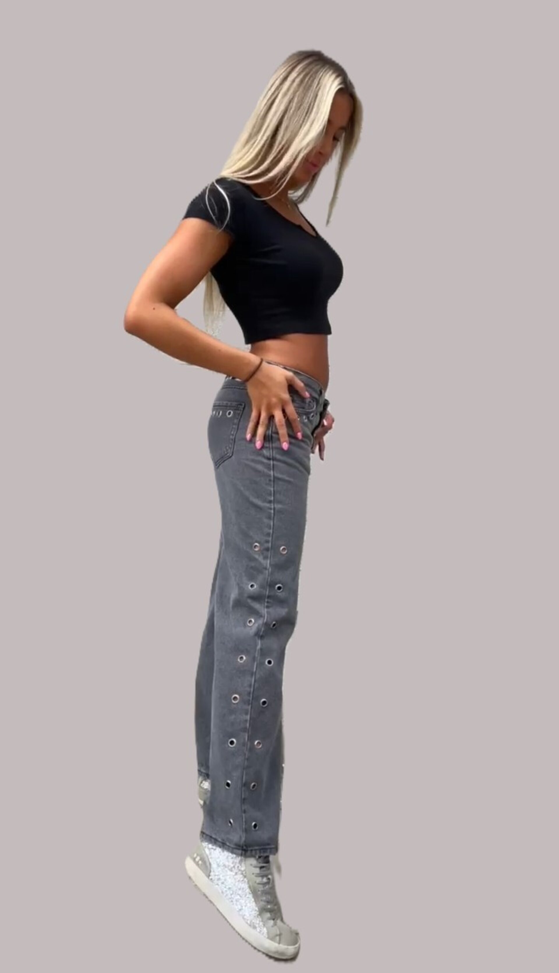 Jeans Zebra Grey Slit - 3