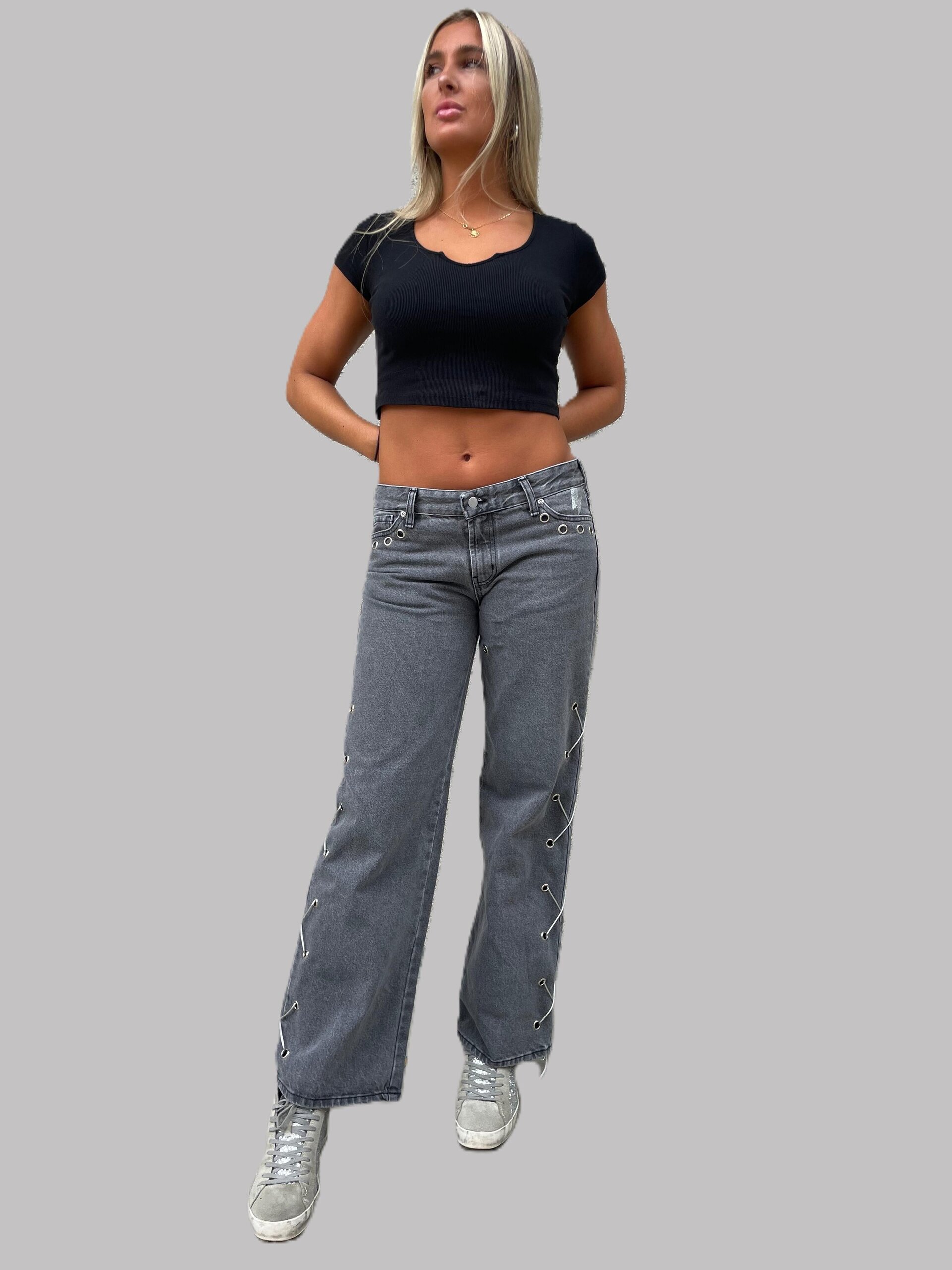 Jeans Zebra Grey Slit - 2