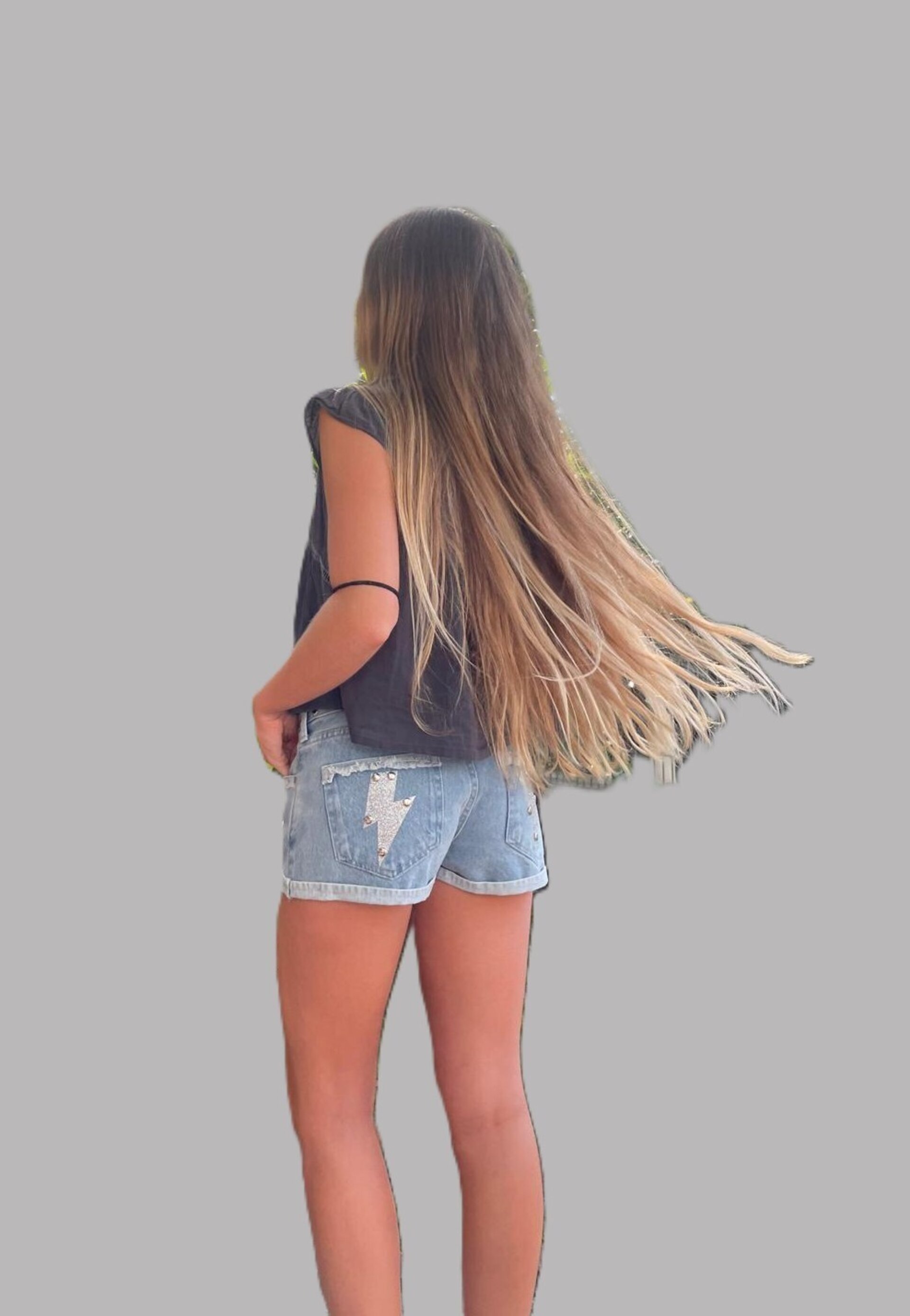 Short zebra Jani glitter azul claro (leer descripción de rayo)👇 - 1