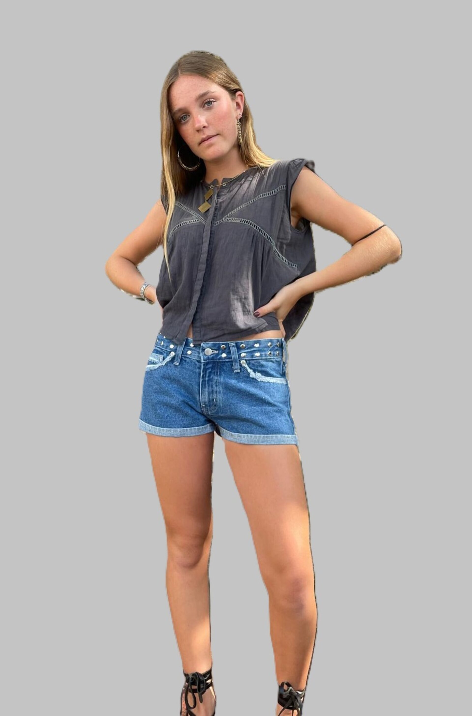 Short zebra Jani glitter azul medio (leer descripción de rayo)👇 - 1