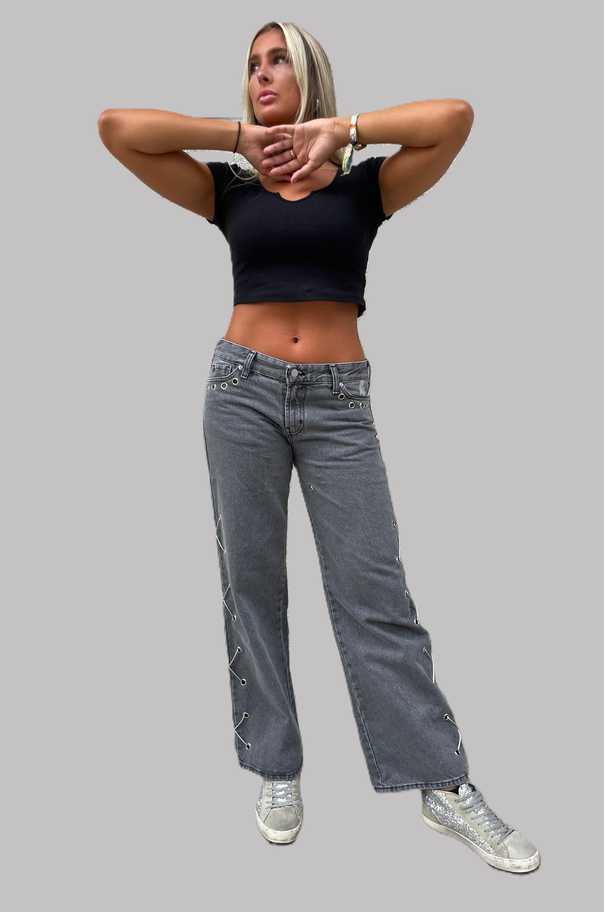 Jeans Zebra Grey Slit - 1