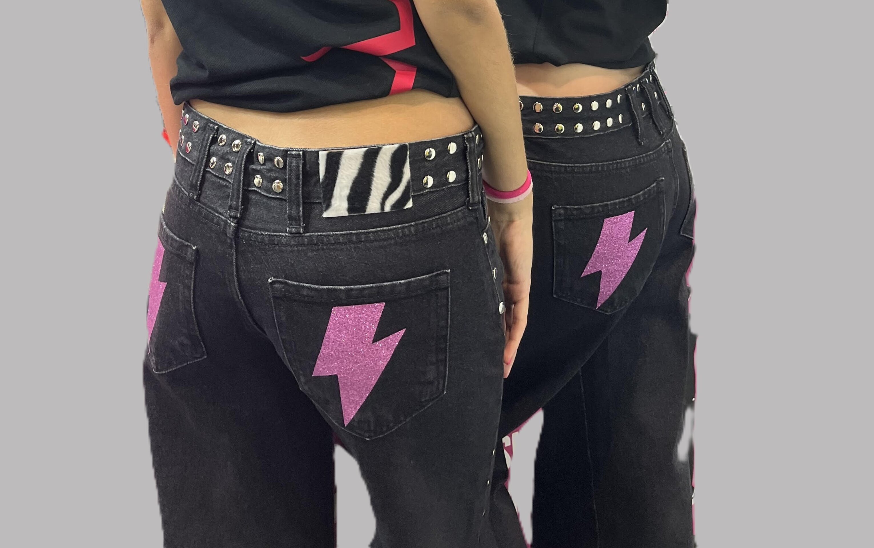 NEW!!!! Jeans Zebra Punk Cintura y Laterales RAYO FUCSIA👇 - 2