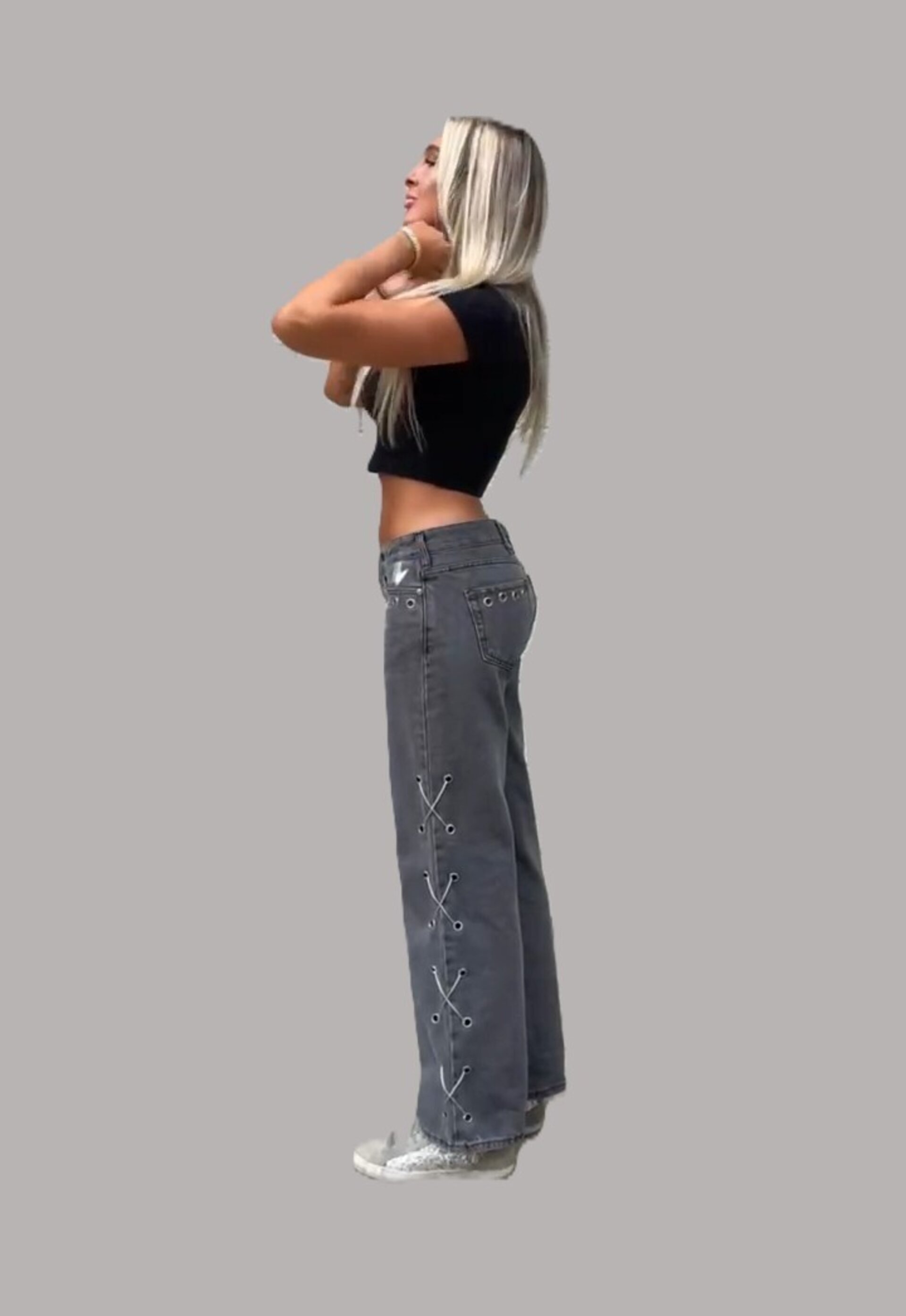 Jeans Zebra Grey Slit - 4