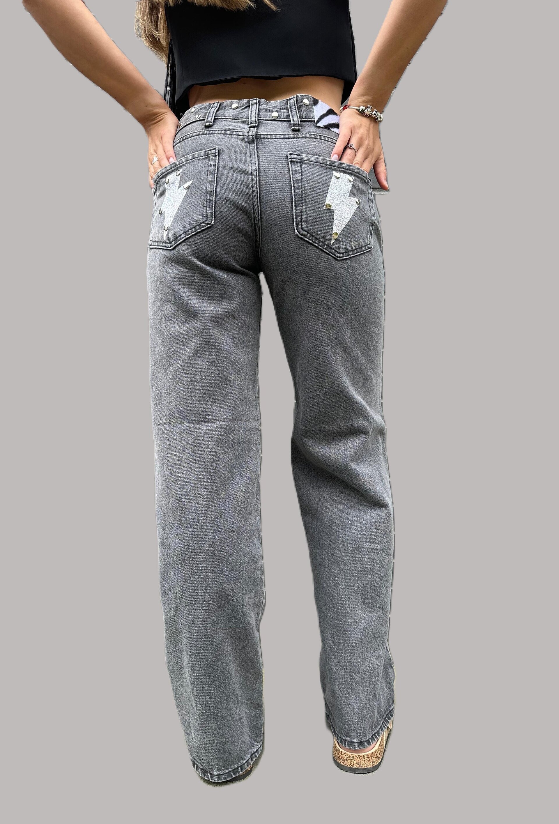 Jeans Zebra Grey (leer descripción de rayo)👇 - 1