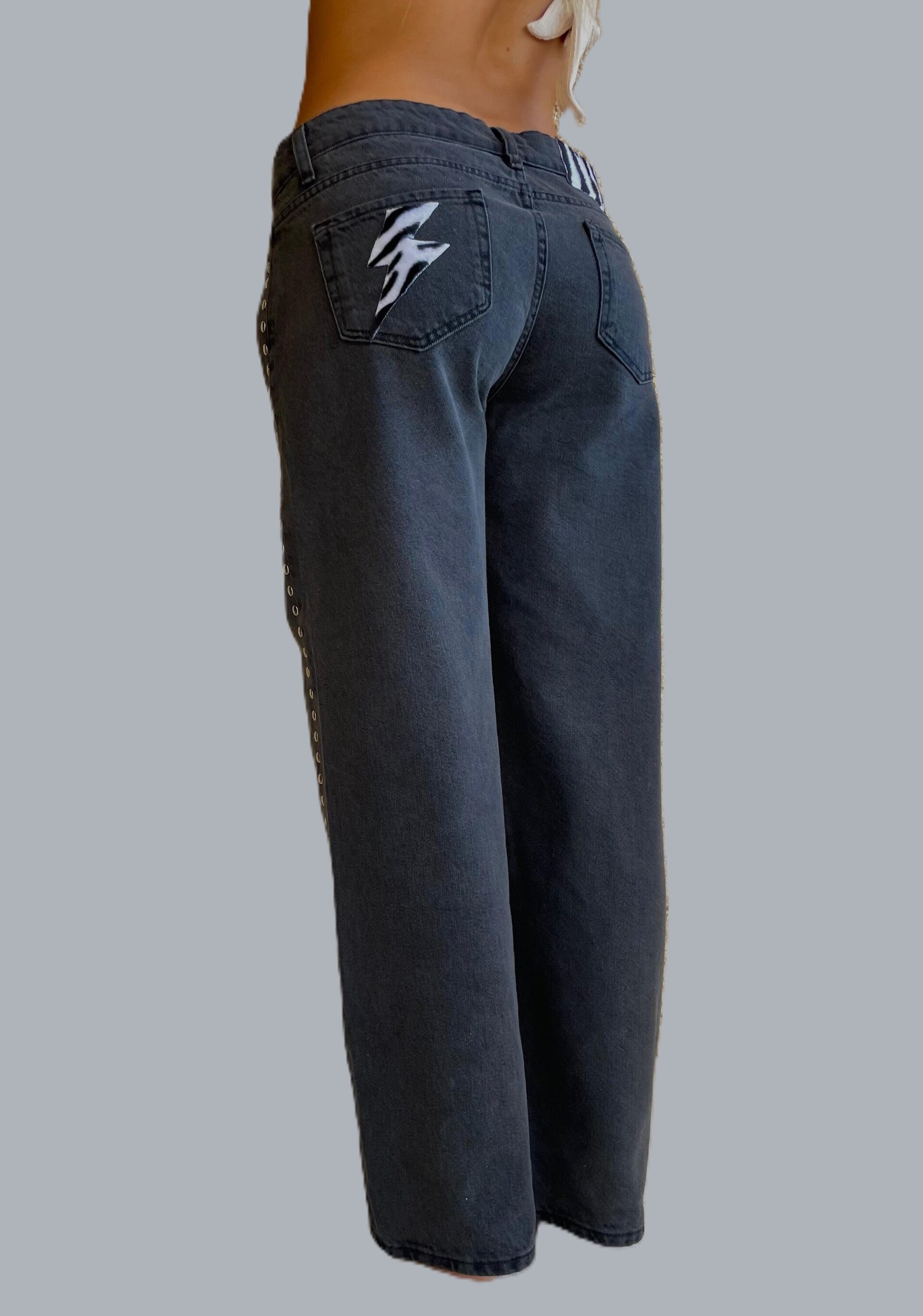 Jeans Zebra Voltage Tachuelas Laterales (leer descripción de rayo)👇 - 5