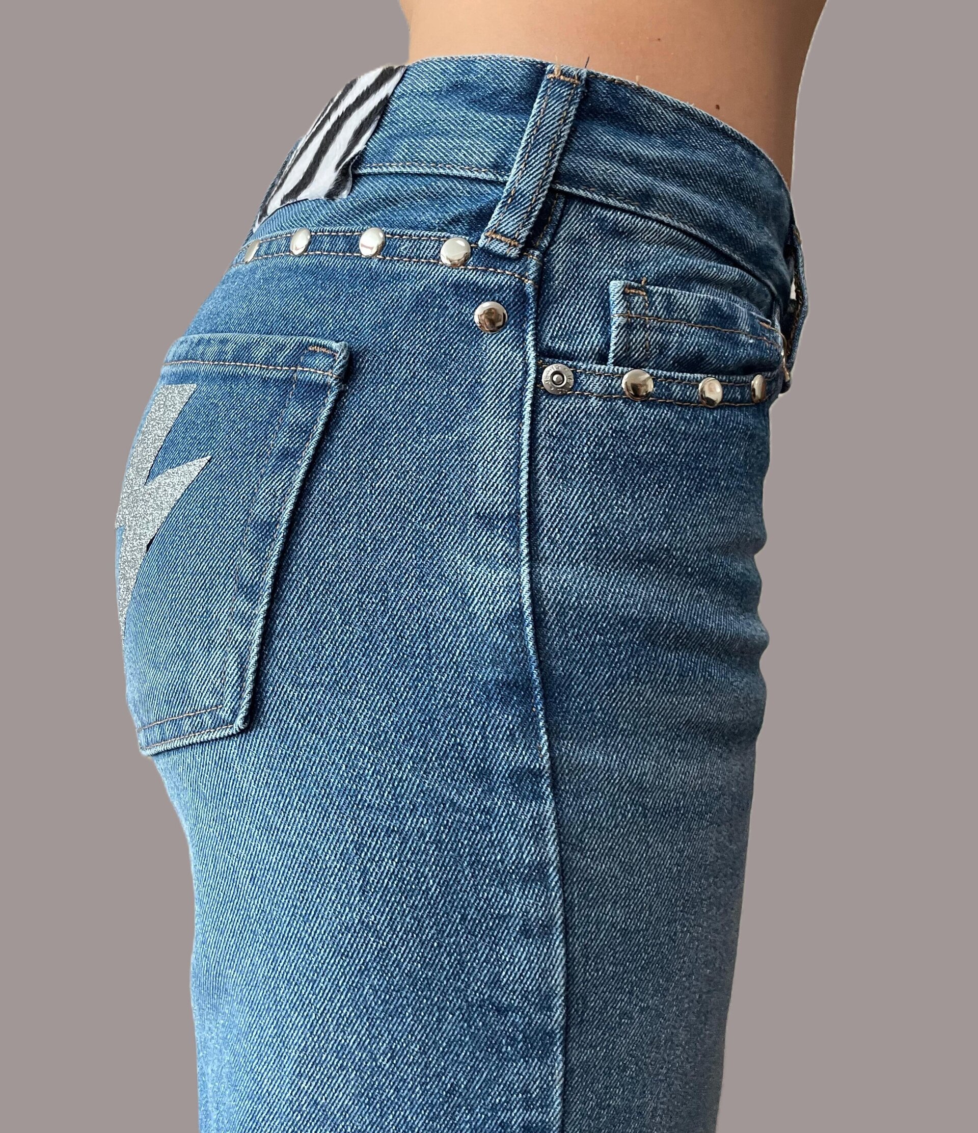 Jeans Zebra Metalic AZUL(leer descripción de rayo)👇 - 5