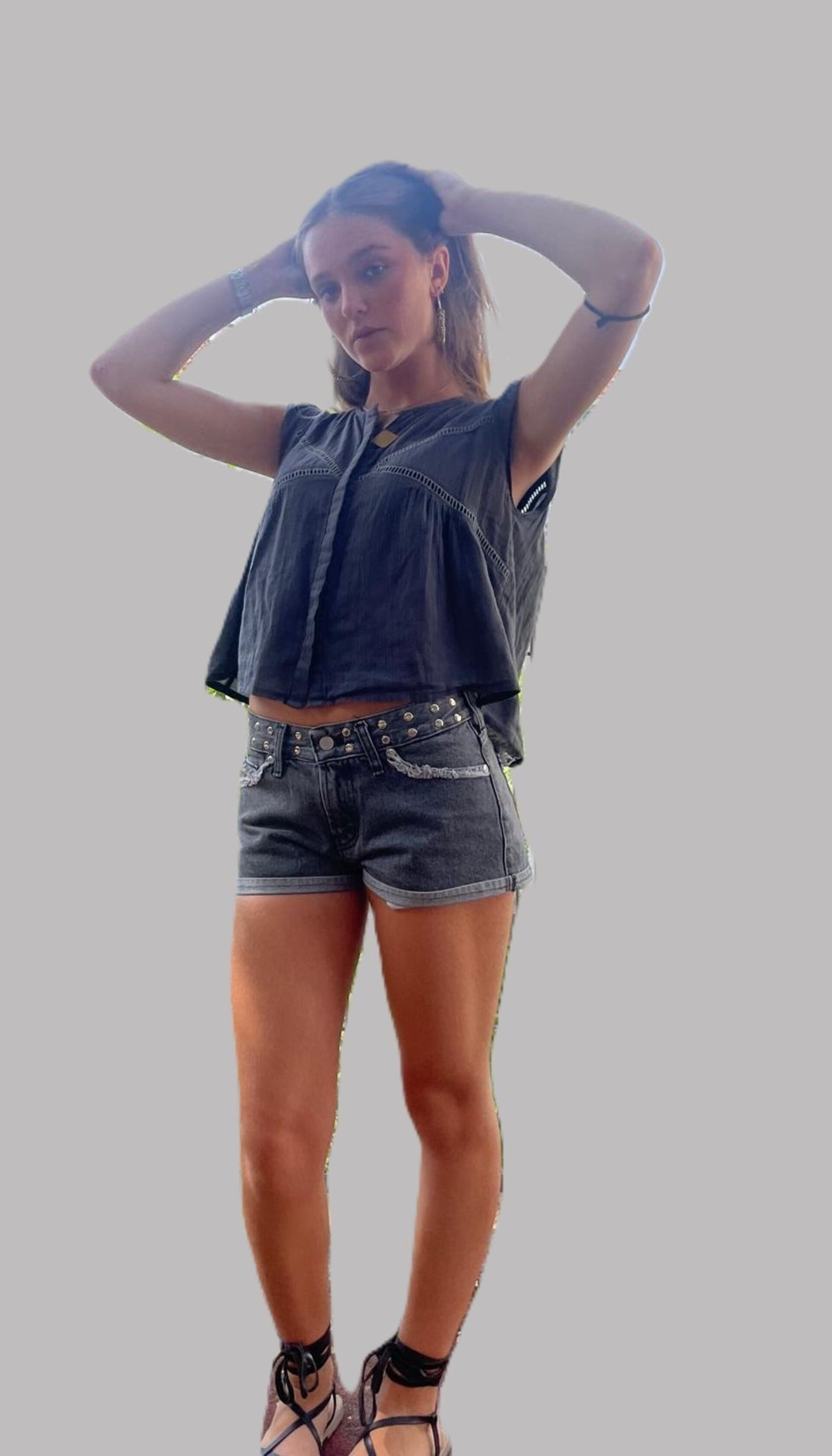 Short zebra Jani glitter gris (leer descripción de rayo)👇 - 1