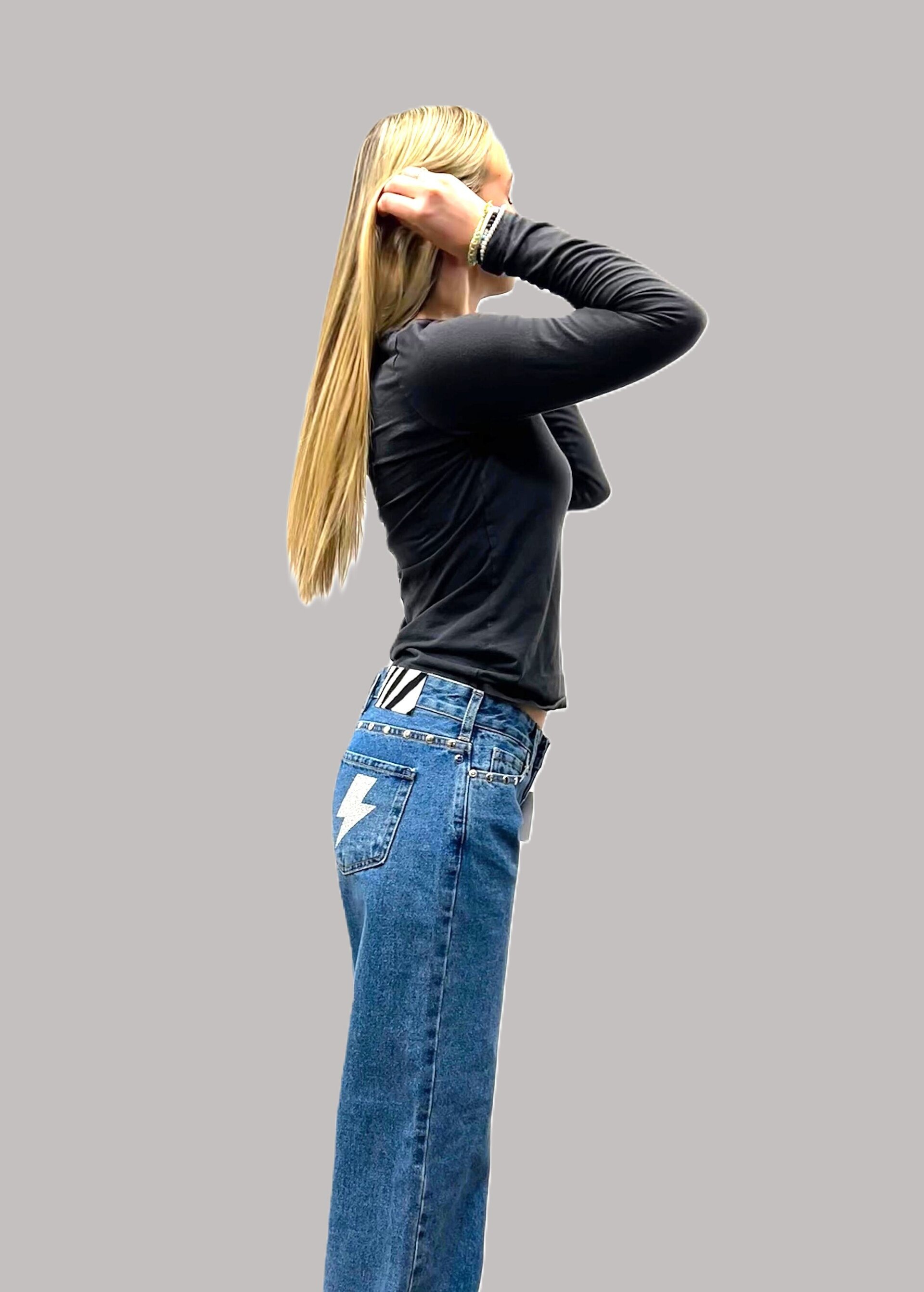 Jeans Zebra Metalic AZUL - 4