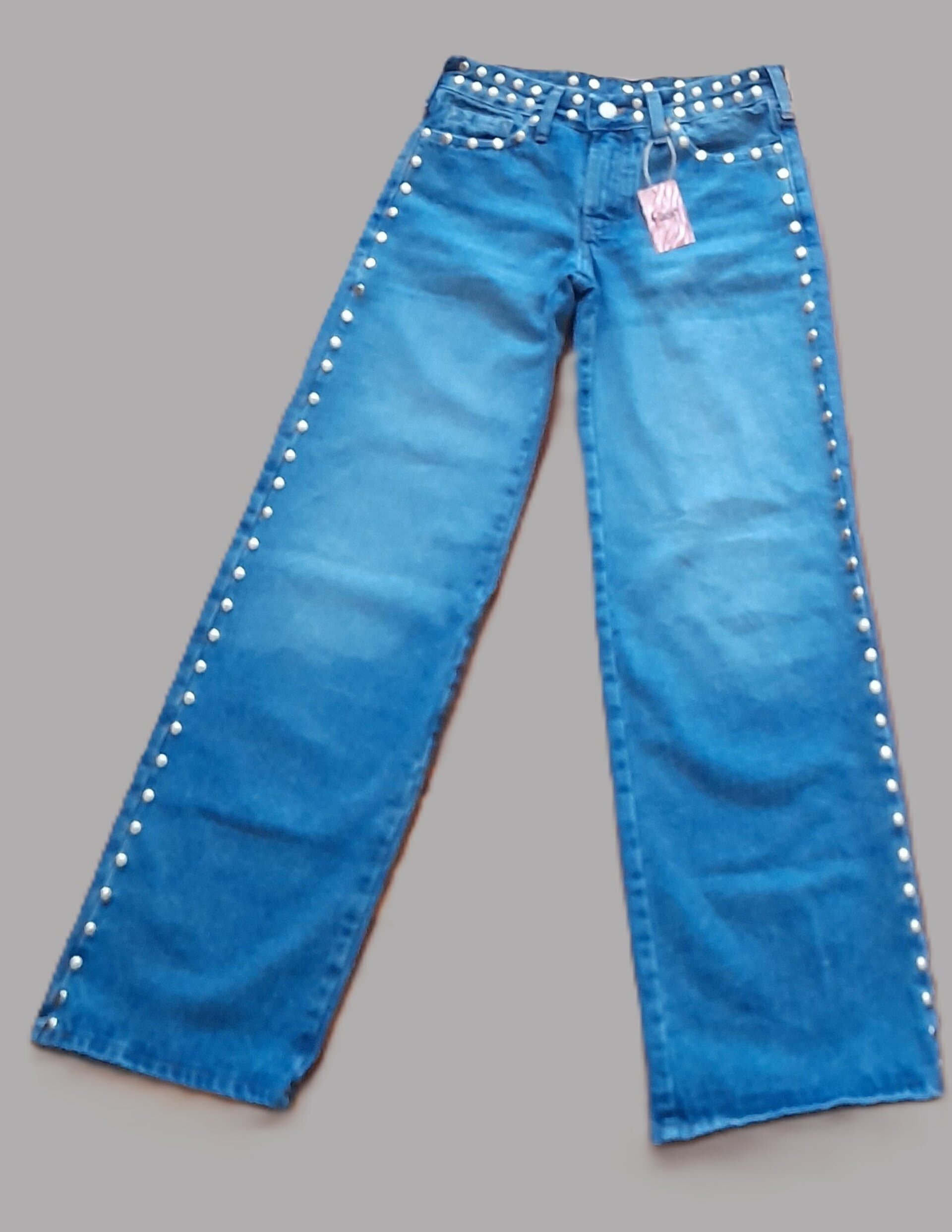 Jeans Zebra Punk Tachuelas Cintura y Laterales Azul (leer descripción de rayo)👇 - 2